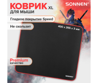 Коврик компьютерный для мыши большой SONNEN "CYBER OUTLAW", ткань + резина, 400х355х3 мм, 513616
