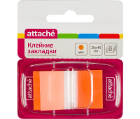 Клейкие закладки Attache (25 штук, 25 мм х 45, оранжевый) 166085
