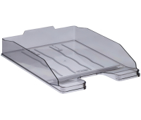 Лоток для бумаг горизонтальный СТАММ "Эксперт", тонированный серый, ЛТГ-30569, 351667