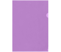 Папка-уголок СТАММ А4, 150мкм, пластик, прозрачная, фиолетовая, ММ-30747, 355686