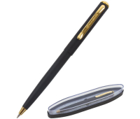 Ручка подарочная шариковая BRAUBERG "Maestro", СИНЯЯ, корпус черный с золотистым, линия письма 0,5 мм 143470