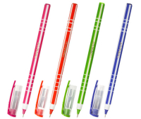 Ручка шариковая масляная ПИФАГОР "Softy", СИНЯЯ, корпус ассорти, узел 0,7 мм, линия письма 0,35 мм, 143020