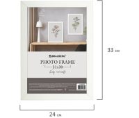 Рамка 21х30 см небьющаяся, аналог IKEA, багет 21 мм, МДФ, BRAUBERG "Idea", белая, 391370