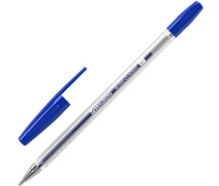 Ручка шариковая BRAUBERG "M-500 CLASSIC", СИНЯЯ, корпус прозрачный, узел 0,7 мм, линия письма 0,35 мм, 143444