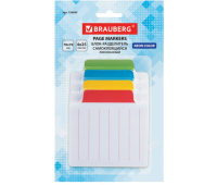 Блок-разделитель самоклеящийся (стикеры) BRAUBERG, ЛИНОВАННЫЙ, 70х70 мм, 4 цвета х 25 листов, ассорти, 126695