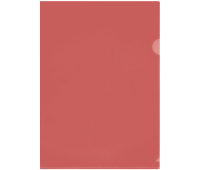 Папка-уголок СТАММ А4, 150мкм, пластик, прозрачная, красная, ММ-32261, 343198