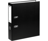 Папка-регистратор OfficeSpace, 75мм, бумвинил, с карманом на корешке, черная, 340058