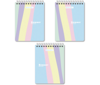 Блокнот МАЛЫЙ ФОРМАТ А6 108х145 мм, 60 л., гребень, картон, клетка, кросс-серия "PASTEL", BRAUBERG, 117033