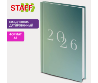 Ежедневник датированный 2026 145х215 мм, А5, STAFF, ламинированная обложка, "2026", 117323