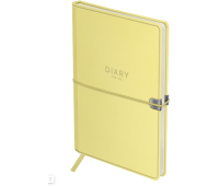 Ежедневник недатированный, А5, 136л., твердый переплет, кожзам, BG "Pastel. Yellow", желтый, на резинке, DuA5_61197, 369866
