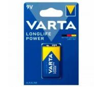 Батарейка алкалиновая 1 шт., VARTA LONGLIFE POWER, Крона 9V (6LR61, 6LF22, 1604A), 4922121411