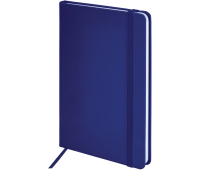 Блокнот А5 138x213 мм, BRAUBERG "Basic", под кожу, 80 л., клетка, синий, 116229