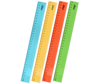 Линейка пластиковая 30 см, ПИФАГОР, прозрачная, неоновая, ассорти, 210840