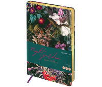 Ежедневник недатированный, А5, 136л., кожзам, Greenwich Line "Night garden. Dark persian", тон. блок, ENA5_44979, 342853