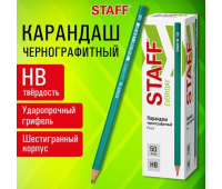 Карандаш чернографитный STAFF "EVERYDAY" BLP-GRN, 1 шт., НВ, пластиковый, корпус зеленый, 181938