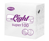Салфетки бумажные 90 штук, 22,5х22,5 см, PLUSHE Light, белые, 100% целлюлоза
