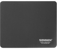 Коврик для мыши SONNEN "BLACK", резина + ткань, 220х180х3 мм, 513309