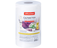 Салфетки универсальные OfficeClean, вискоза, 20*20см, 200шт, белые, в рулоне, 45г/м2 298913