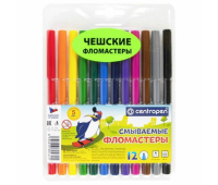 Фломастеры 12 ЦВЕТОВ CENTROPEN "Washable", смываемые, вентилируемый колпачок, 7790/12TP, 7 7790 1285, 152076