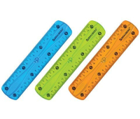 Линейка 15 см гибкая BRAUBERG "FLEX", пластиковая, ассорти, европодвес, 210673