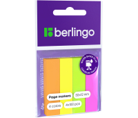 Флажки-закладки Berlingo, 12*50мм, 100л*4 неоновых цвета 205670