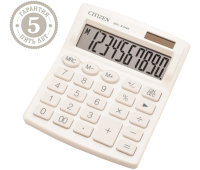 Калькулятор настольный Citizen SDC-810NR-WH, 10 разрядов, двойное питание, 102*124*25мм, белый 292289