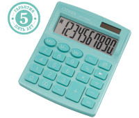 Калькулятор настольный Citizen SDC-810NR-GN, 10 разрядов, двойное питание, 102*124*25мм, бирюзовый 292291