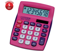Калькулятор настольный Citizen SDC-450NPKCFS, 8 разрядов, двойное питание, 87*120*22мм, розовый 288100