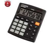 Калькулятор настольный Citizen SDC-805NR, 8 разр., двойное питание, 105*120*21мм, черный 268476