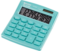 Калькулятор настольный Eleven SDC-810NR-GN, 10 разрядов, двойное питание, 127*105*21мм, бирюзовый 339215
