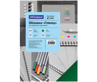 Обложка А4 OfficeSpace "Глянец" 250г/кв.м, зеленый картон, 100л. 222480