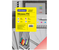 Обложка А4 OfficeSpace "PVC" 200мкм, прозрачный красный пластик, 100л. 222509