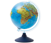 Глобус физико-политический рельефный Globen, 32см, интерактивный, с подсветкой от батареек на круглой подставке 281841