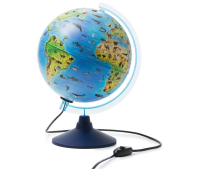 Глобус Зоогеографический Globen, 25см, интерактивный с подсветкой от сети + очки виртуальной реальности 324355