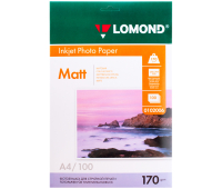 Фотобумага А4 для стр. принтеров Lomond, 170г/м2 (100л) матовая двусторонняя 024512