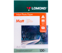 Фотобумага А4 для стр. принтеров Lomond, 130г/м2 (100л) матовая двусторонняя 021962