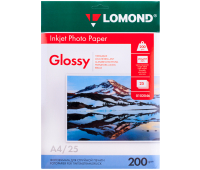 Фотобумага А4 для стр. принтеров Lomond, 200г/м2 (25л) глянцевая односторонняя 101411