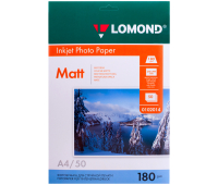 Фотобумага А4 для стр. принтеров Lomond, 180г/м2 (50л) матовая односторонняя 082319