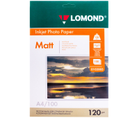Фотобумага А4 для стр. принтеров Lomond, 120г/м2 (100л) матовая односторонняя 027699