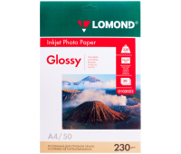 Фотобумага А4 для стр. принтеров Lomond, 230г/м2 (50л) глянцевая односторонняя 067694