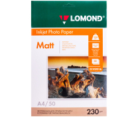 Фотобумага А4 для стр. принтеров Lomond, 230г/м2 (50л) матовая односторонняя 070716