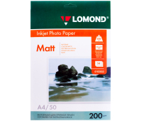 Фотобумага А4 для стр. принтеров Lomond, 200г/м2 (50л) матовая двусторонняя 070715