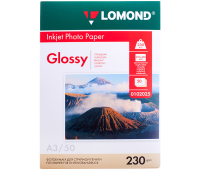 Фотобумага А3 для стр. принтеров Lomond, 230г/м2 (50л) глянцевая односторонняя 080608