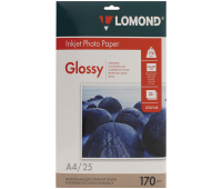 Фотобумага А4 для стр. принтеров Lomond, 170г/м2 (25л) глянцевая односторонняя, тип покрытия Cast Coated 156826