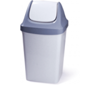 Ведро-контейнер для мусора IDEA, 50 л., серое (в 74*ш 40*г 35 см), качающаяся крышка, M 2464 600160