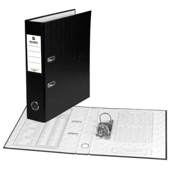 Папка-регистратор 70 мм с арочным механизмом, обложка ПВХ, черная BRAUBERG 220891