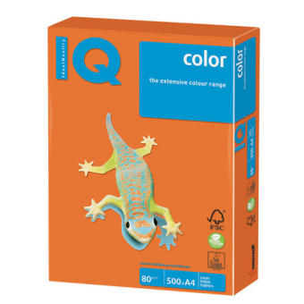 Бумага цветная оранжевая, №43,  А4, 80 г/м2, 500л,  IQ Color 65149/110662