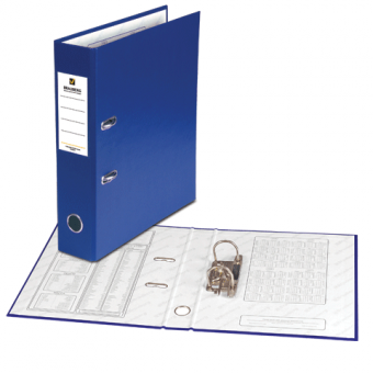 Папка-регистратор 70 мм с арочным механизмом, обложка ПВХ, синяя BRAUBERG 220893