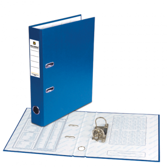 Папка-регистратор 50 мм с арочным механизмом, обложка ПВХ, синяя BRAUBERG 220888