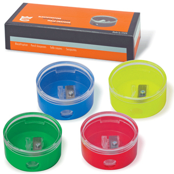 Точилка пластиковая круглая с контейнером цвет ассорти, EISEN 419, 220925
